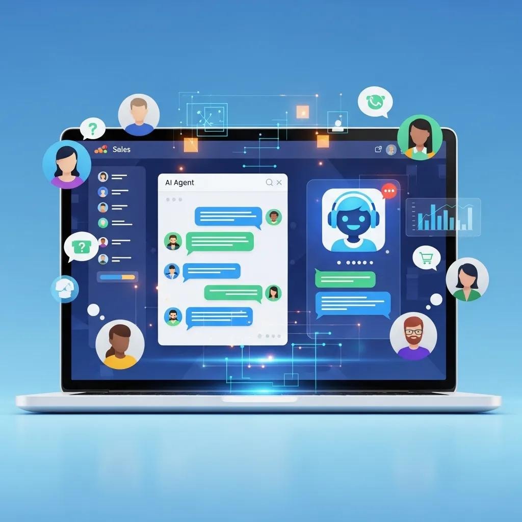 Digital chat agent interface showcasing AI-driven customer interaction tools