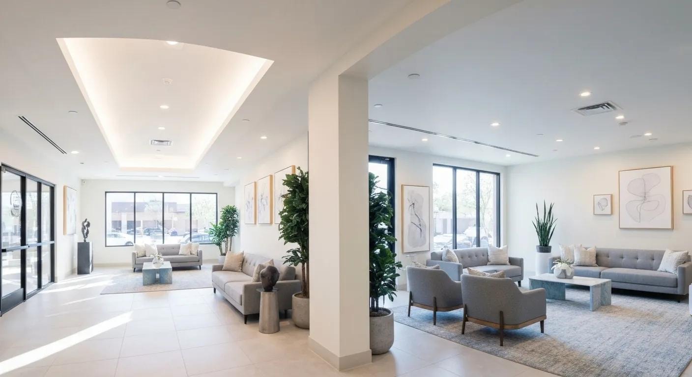 Modern Arizona med spa interior with welcoming reception area and aesthetic decor