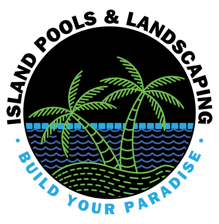 Island Pools & Landscaping logo: palm trees, water, and Arizona landscaping services for digital marketing clients.